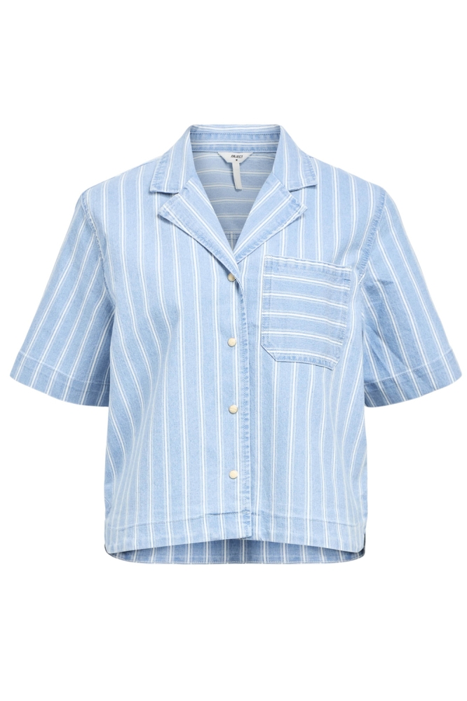OBJELSIE DENIM RE S/S SHIRT 139 23046794 LIGHT BLUE DENIM
